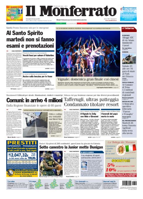 Il Monferrato - Edizione 57 del 22/07/2011